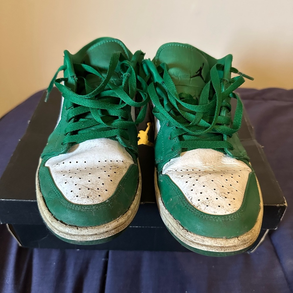 Jordan Green and White Sneakers